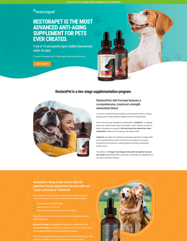 Restorapet Sales Page