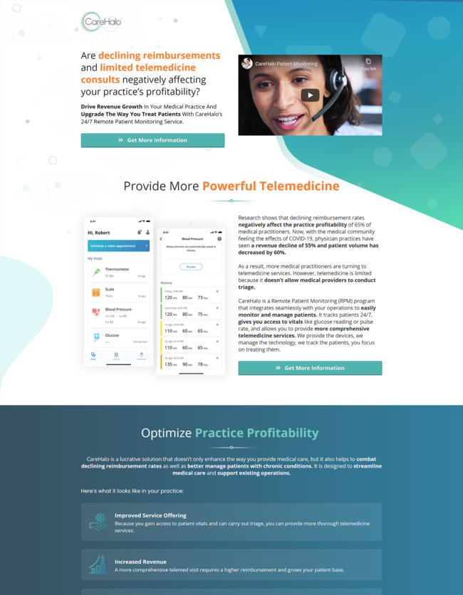 carehalo lead gen funnel