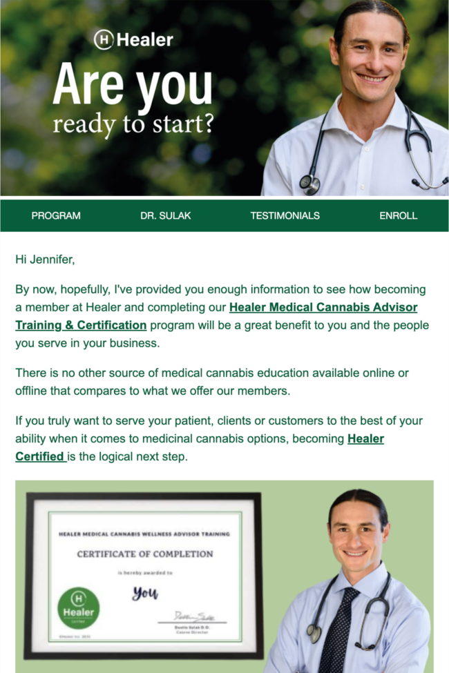 Ecom Lead Nurture example emails