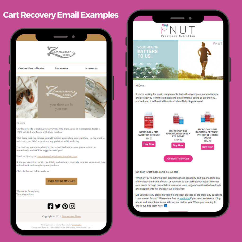 Cart recovery examples 1