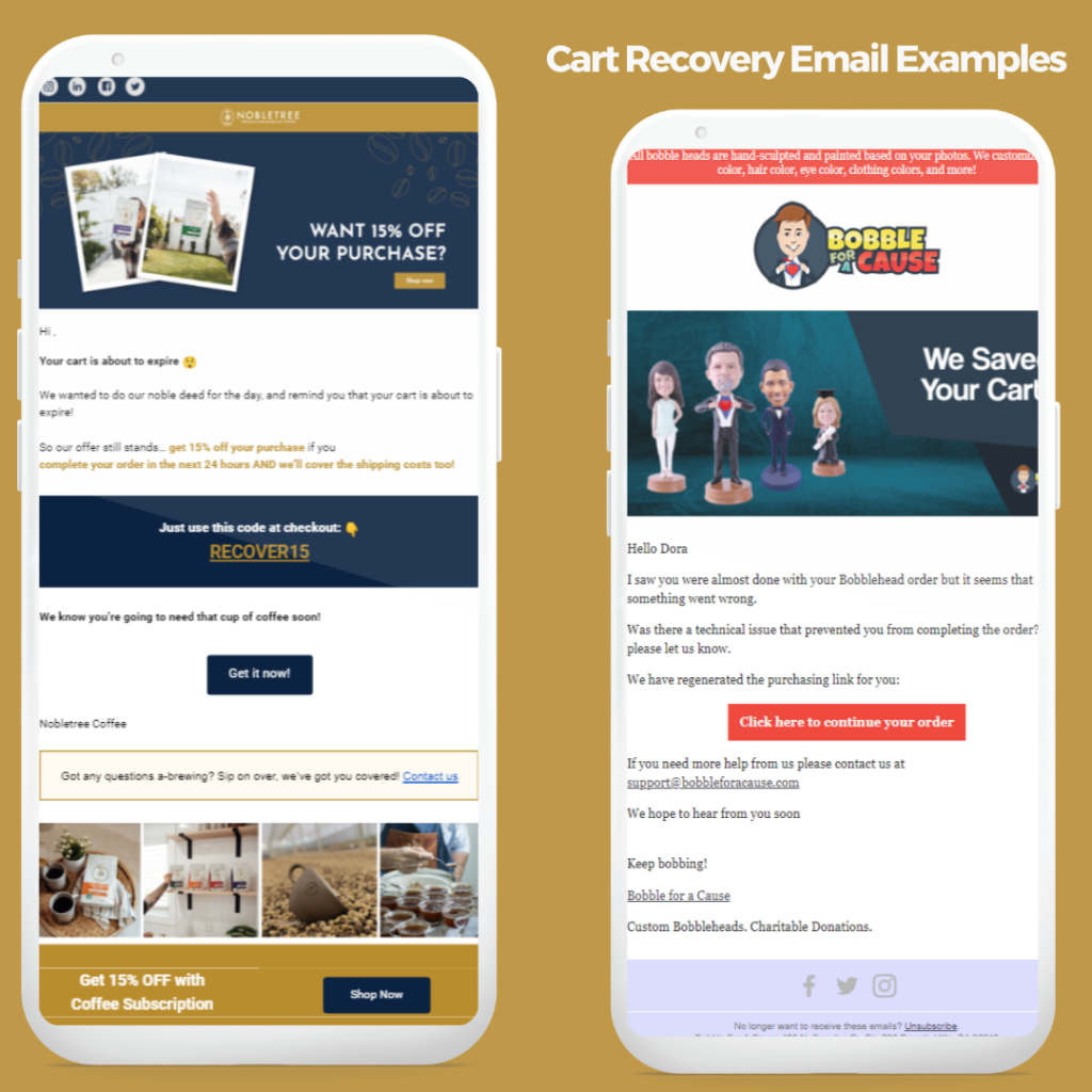 Cart recovery examples 2